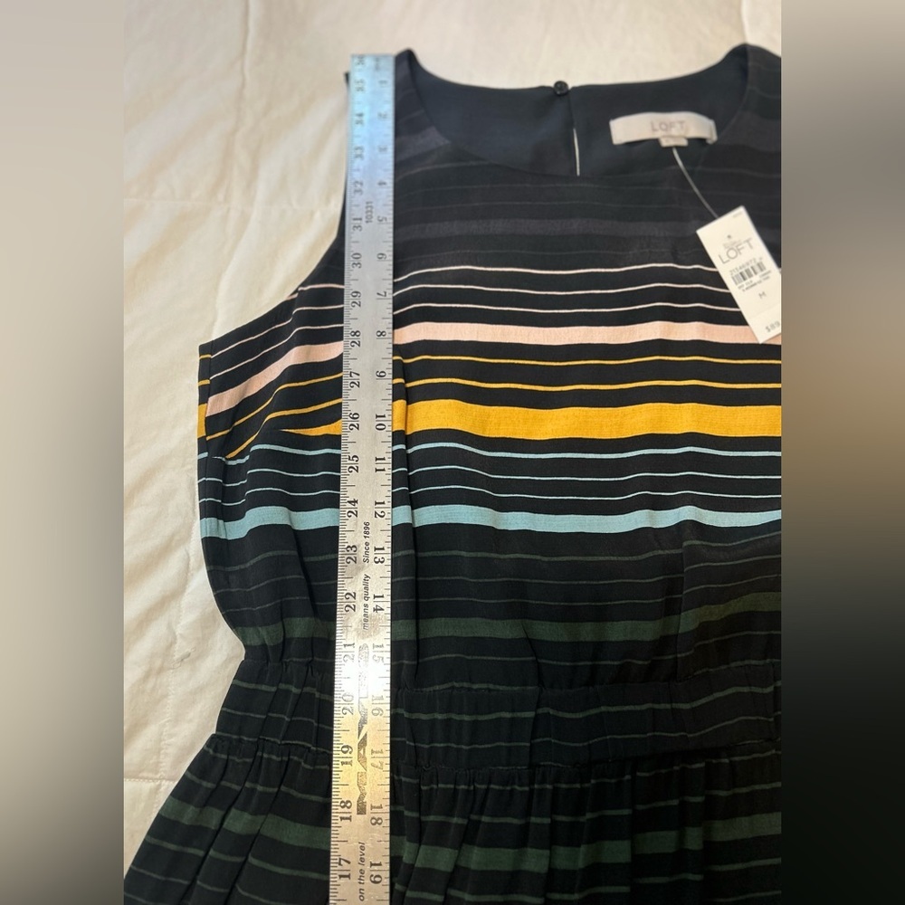 Ann Taylor Loft Sleeveless Striped Midi Dress  Size Medium NWT - Picture 12 of 13